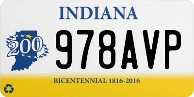 IN license plate 978AVP