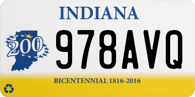 IN license plate 978AVQ