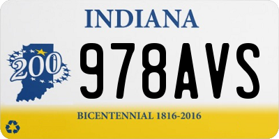 IN license plate 978AVS