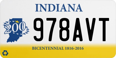 IN license plate 978AVT