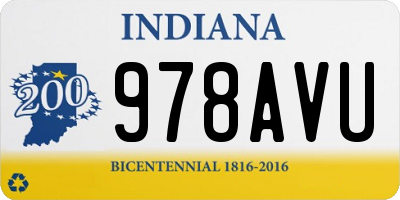 IN license plate 978AVU