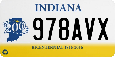 IN license plate 978AVX