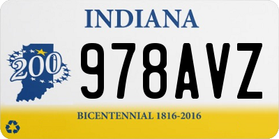 IN license plate 978AVZ