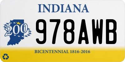 IN license plate 978AWB