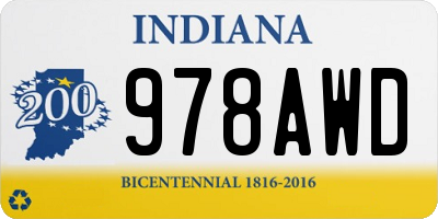 IN license plate 978AWD