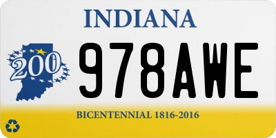 IN license plate 978AWE