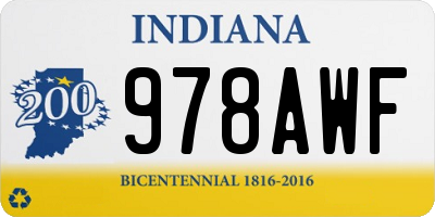 IN license plate 978AWF