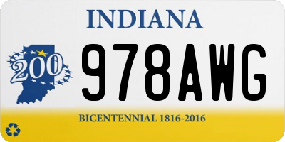 IN license plate 978AWG