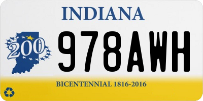 IN license plate 978AWH