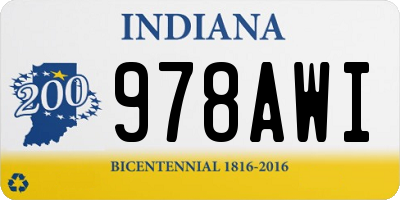 IN license plate 978AWI