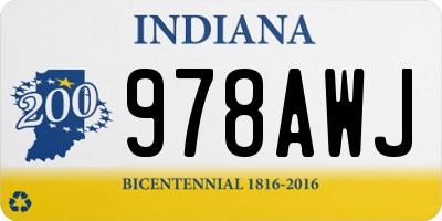 IN license plate 978AWJ