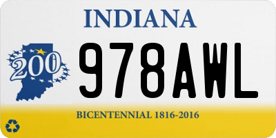 IN license plate 978AWL