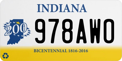 IN license plate 978AWO