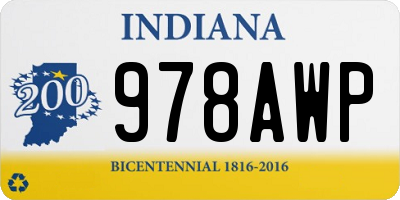 IN license plate 978AWP