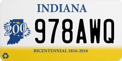 IN license plate 978AWQ