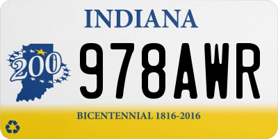 IN license plate 978AWR