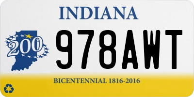 IN license plate 978AWT