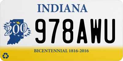 IN license plate 978AWU