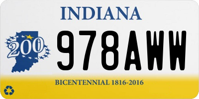 IN license plate 978AWW