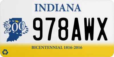 IN license plate 978AWX