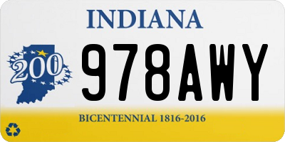 IN license plate 978AWY