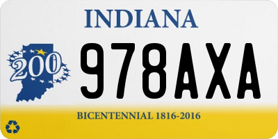 IN license plate 978AXA