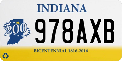 IN license plate 978AXB