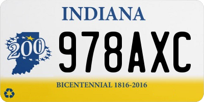 IN license plate 978AXC