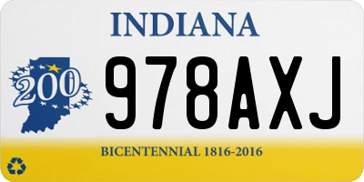 IN license plate 978AXJ