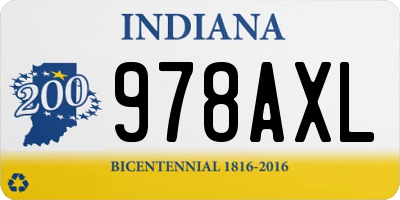 IN license plate 978AXL