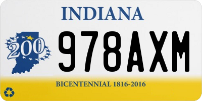 IN license plate 978AXM