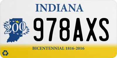 IN license plate 978AXS