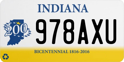 IN license plate 978AXU