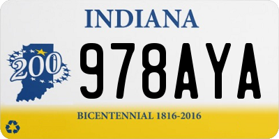 IN license plate 978AYA