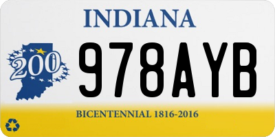IN license plate 978AYB