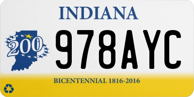 IN license plate 978AYC