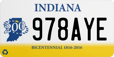 IN license plate 978AYE