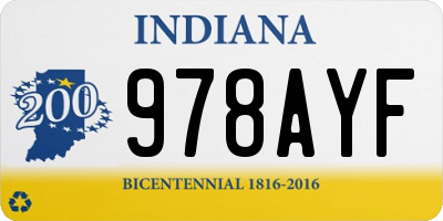 IN license plate 978AYF
