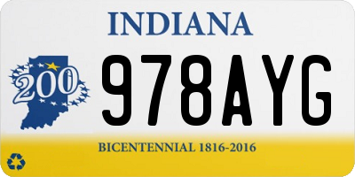 IN license plate 978AYG