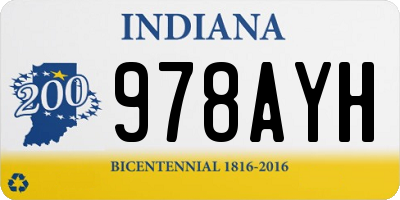 IN license plate 978AYH