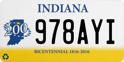 IN license plate 978AYI