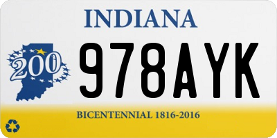 IN license plate 978AYK