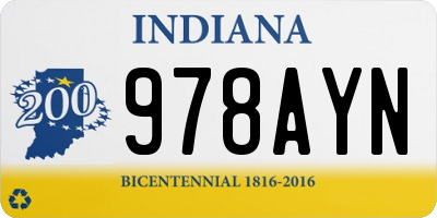 IN license plate 978AYN