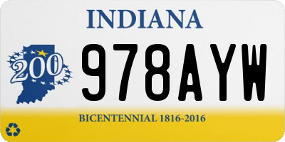 IN license plate 978AYW