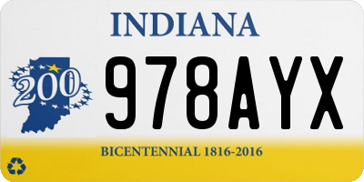IN license plate 978AYX