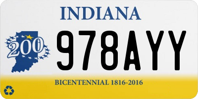IN license plate 978AYY