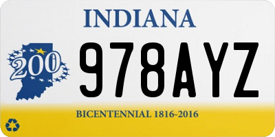 IN license plate 978AYZ