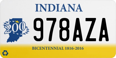 IN license plate 978AZA