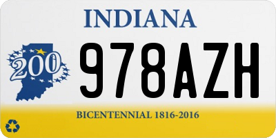 IN license plate 978AZH