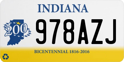 IN license plate 978AZJ